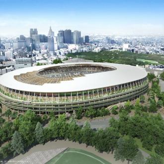 Olympijský stadion v Tokiu – návrh ateliéru Kengo Kuma Associates, který se nakonec postavil